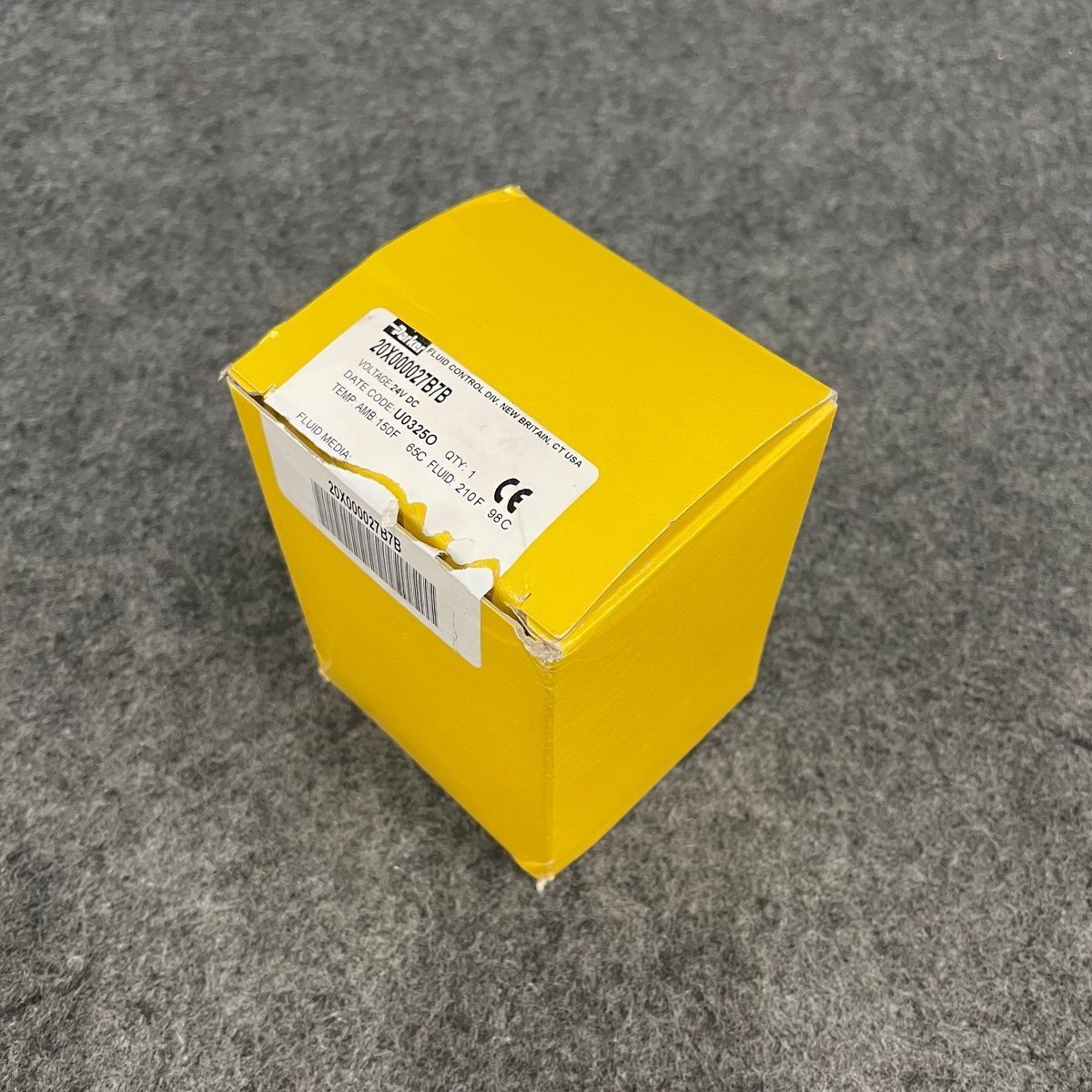 PARKER 20X000027B7B Fluid Control Valve, 5/32" Orifice, 0-50 PSI, 24 VDC