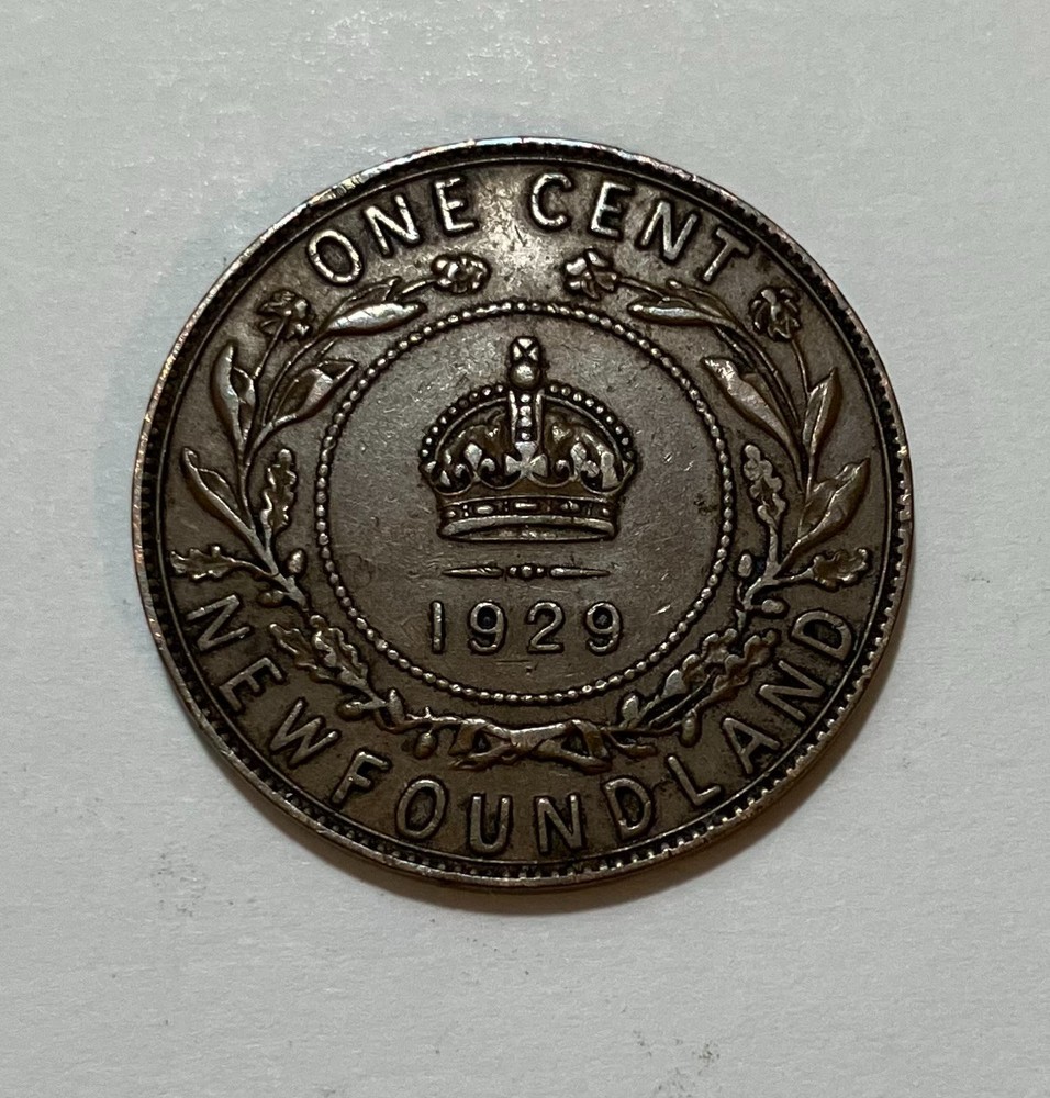 1929 Newfoundland Large One Cent Penny
