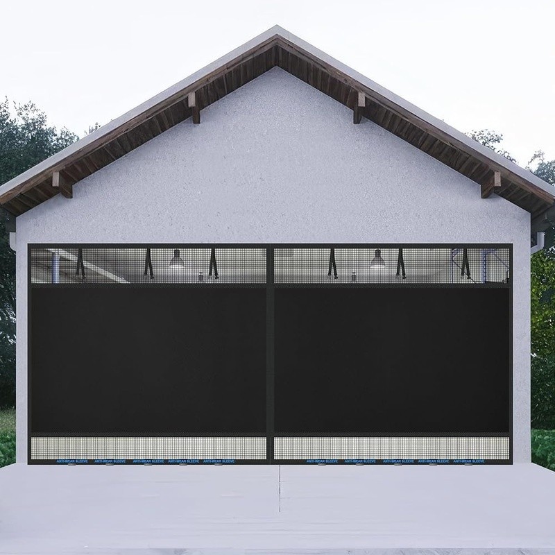 Privacy Magnetic Garage Door Screen Heavy Duty Reinforced Mesh Easy Installation