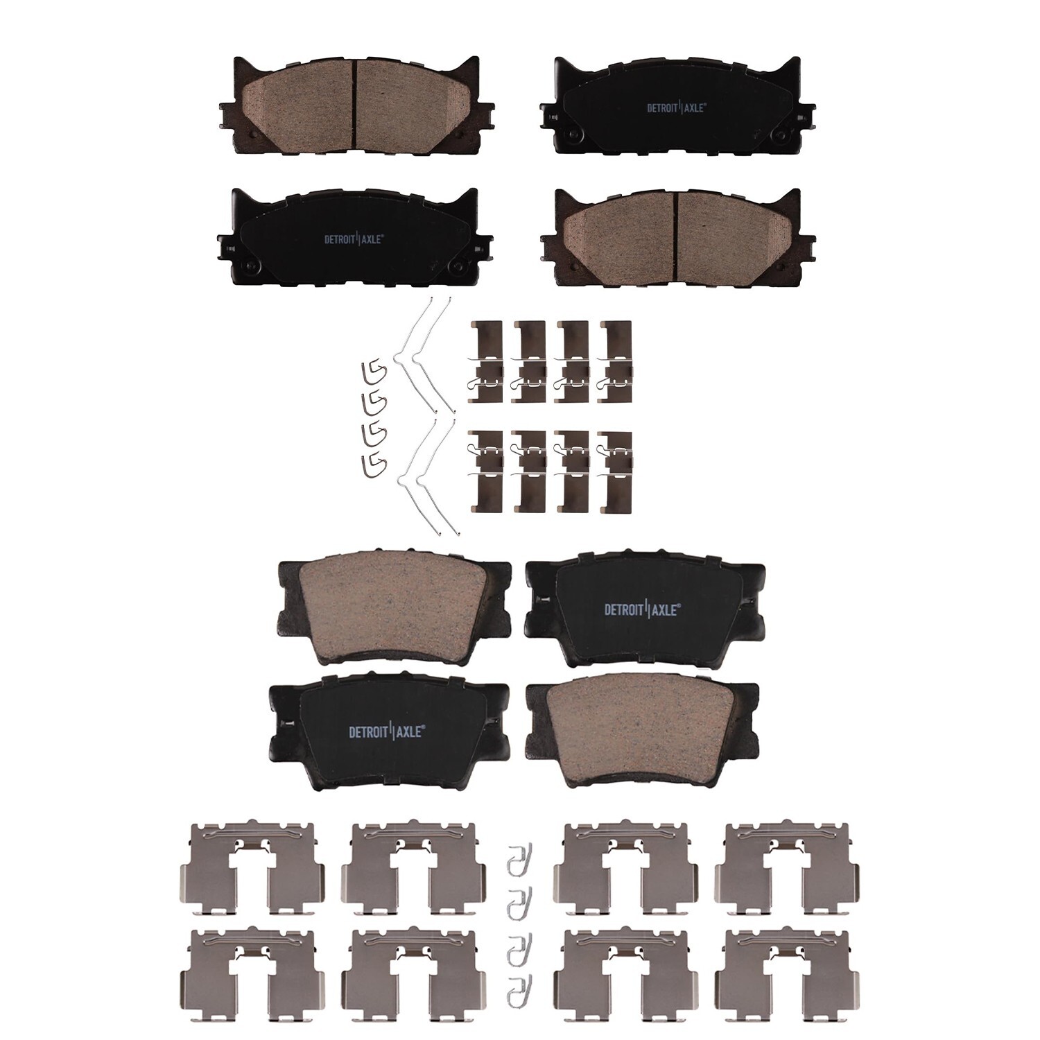 For 2007-2018 Toyota Camry Avalon Lexus ES300h ES350 Front Rear Brakes Pads Kit