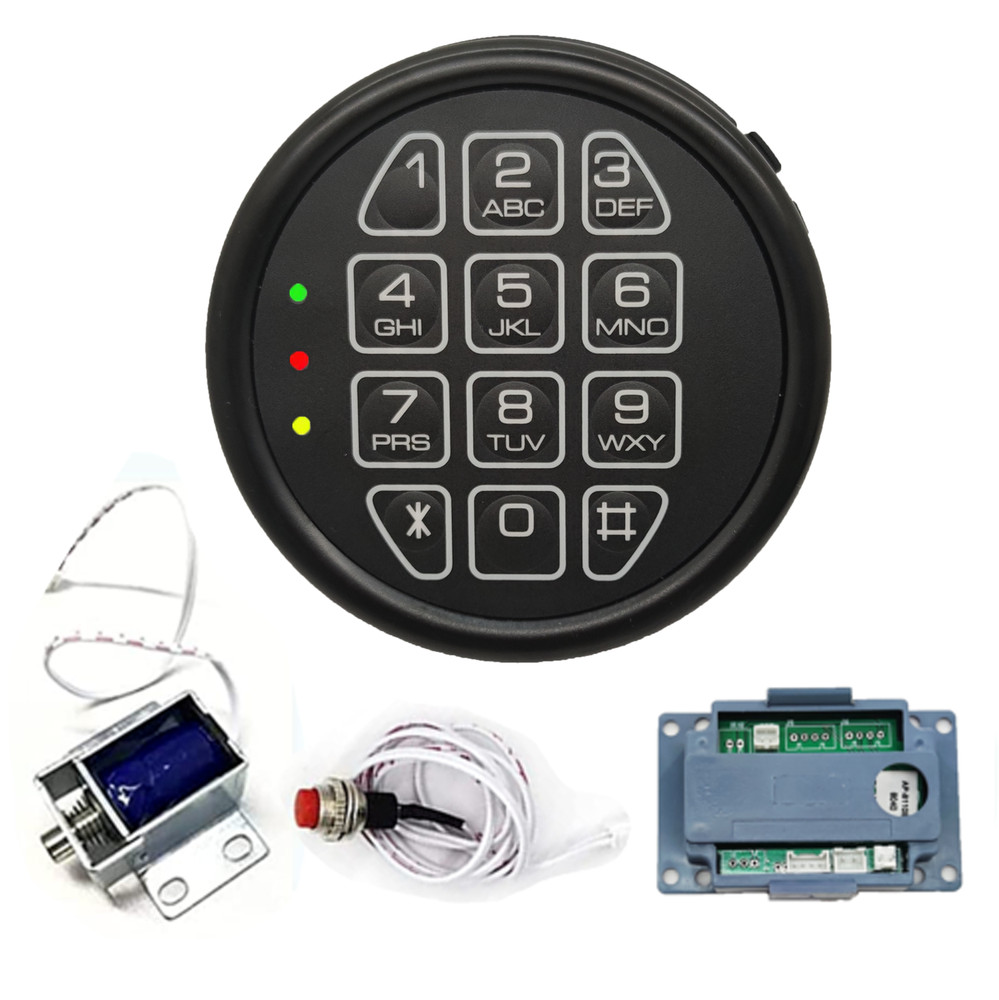 Gun Safe Locks Replacement Black Electronic Keypad with Solenoid Lock