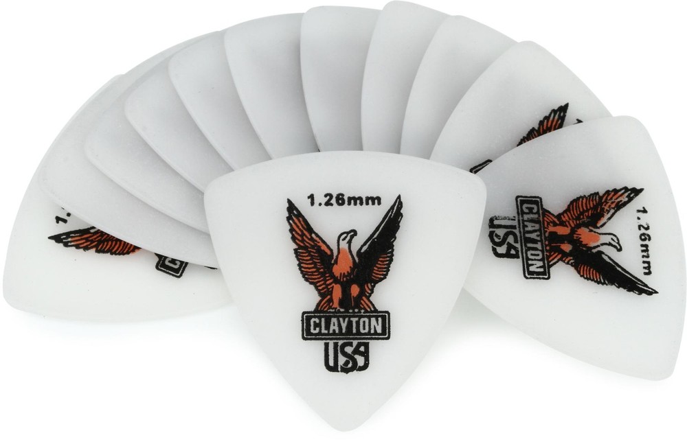 Clayton Acetal Rounded Triangle Picks 1.26mm (12-pack) (5-pack) Bundle
