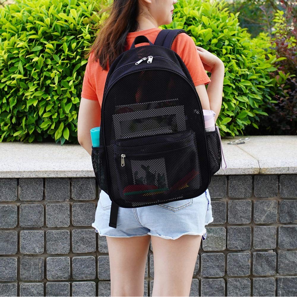 Heavy Duty Mesh Backpack Clear College Bag