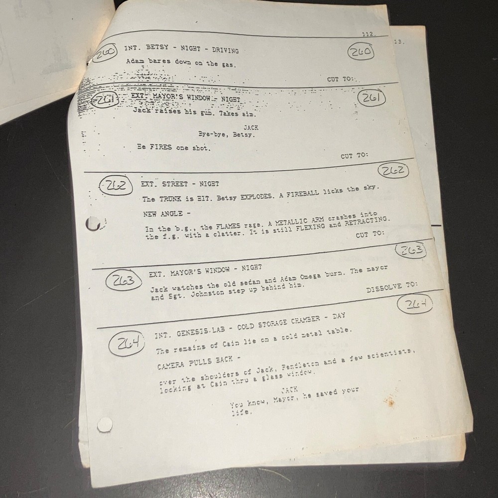 T-FORCE (1994) Sci-Fi Rogue Agents / Production Xerox Continuity Script + COA!