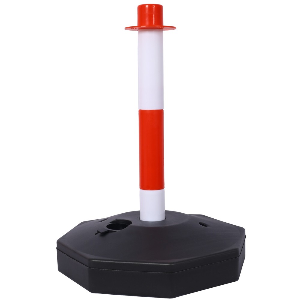 6 Pack Traffic Delineator Post Cones with Weighted Base & Reflective Collars
