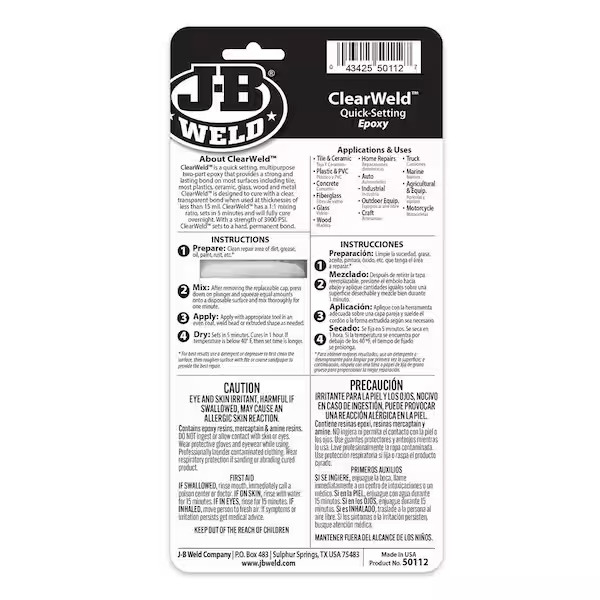 J-B Weld Extra Strength Epoxy Syringes 0.85 oz