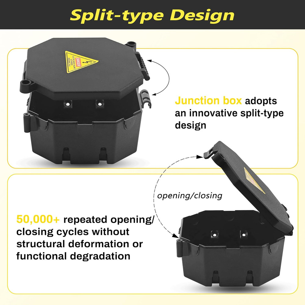 Black Open Splice Junction Box (10 Pack), Splice Box Wire Electrical Junction Bo