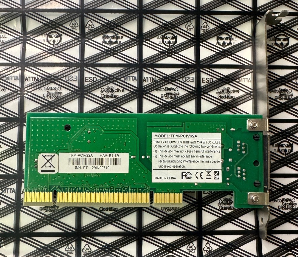 TRENDnet Agere TFM-PCIV92A 56K Internal PCi Data/Fax Modem