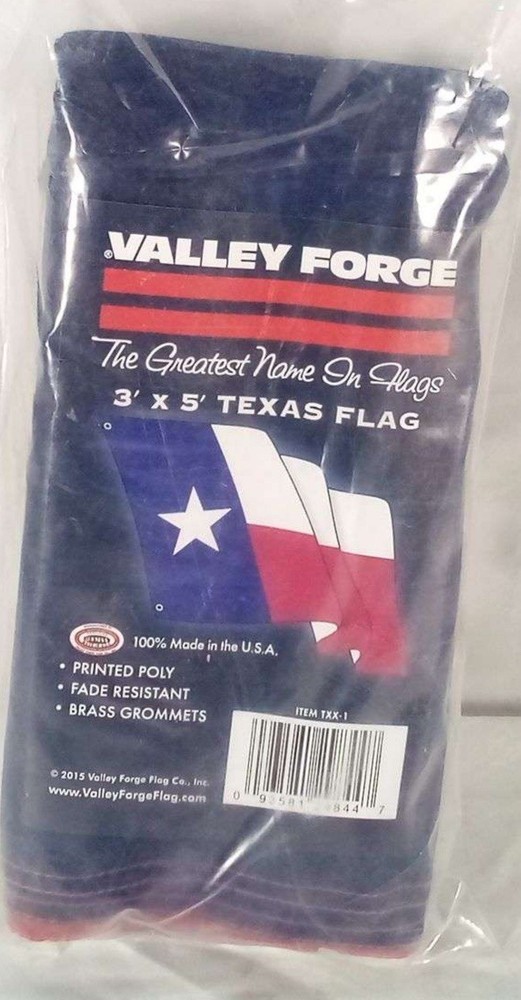 Valley Forge- Texas State Flag 36x60 Polycotton Printed Multicolored