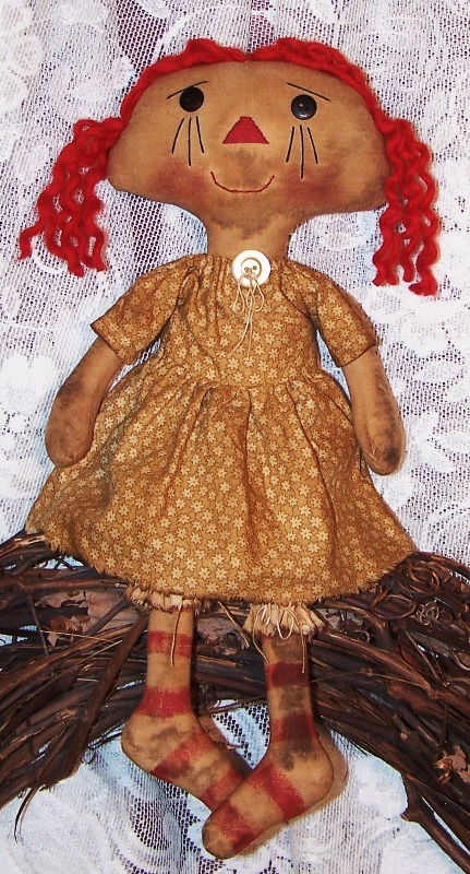 PATTERN PRIMITIVE RAGGEDY DOLL PRIM ANNIE DOLL MAILED PATTERN ~ QUICK AND EASY!!