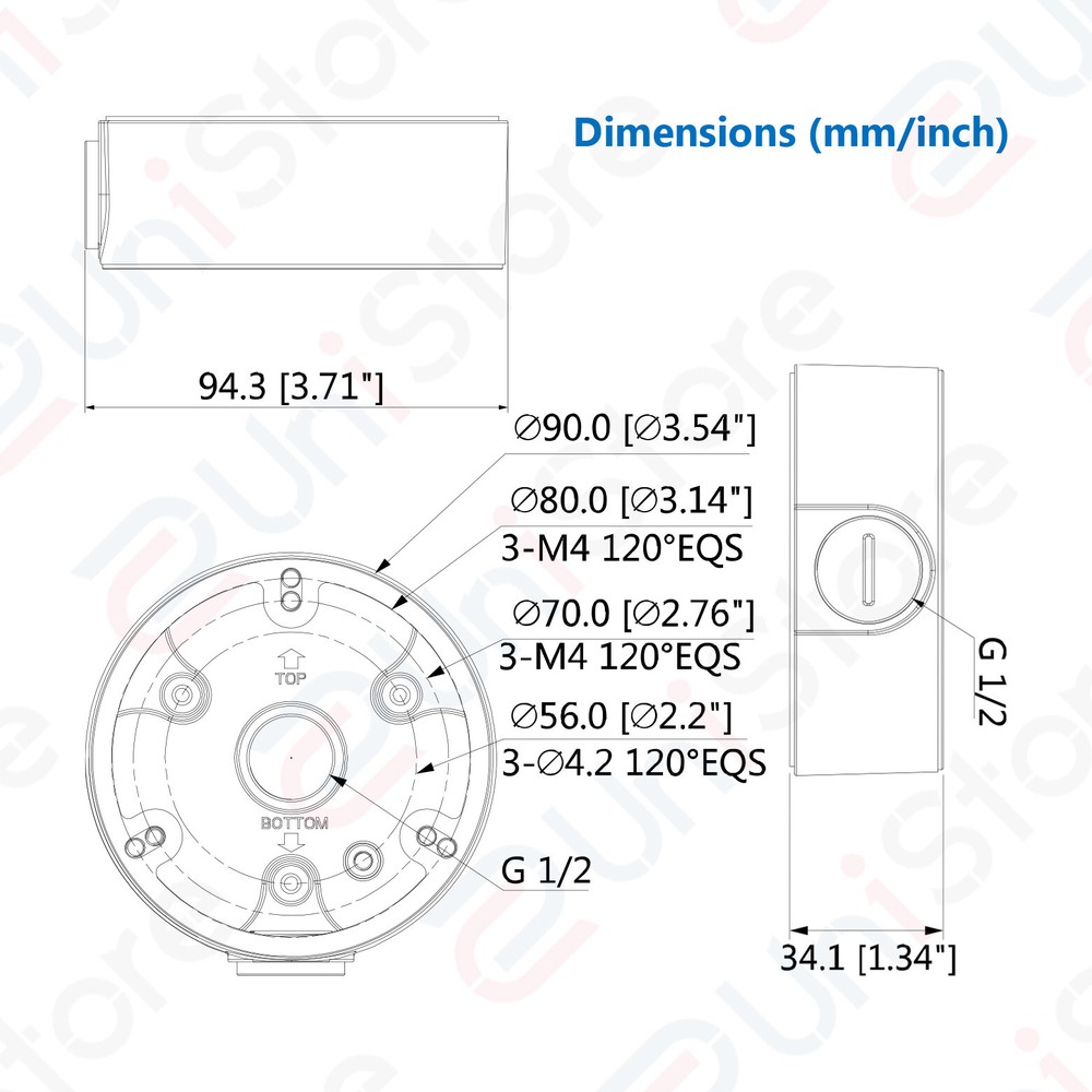 Original Dahua PFA135 Wall Mounting Junction Box for Select CCTV Security Camera