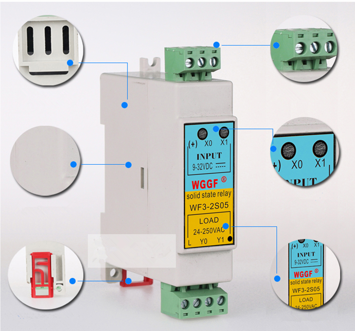 220V rail type DC control AC WF3-2S05 2-channel