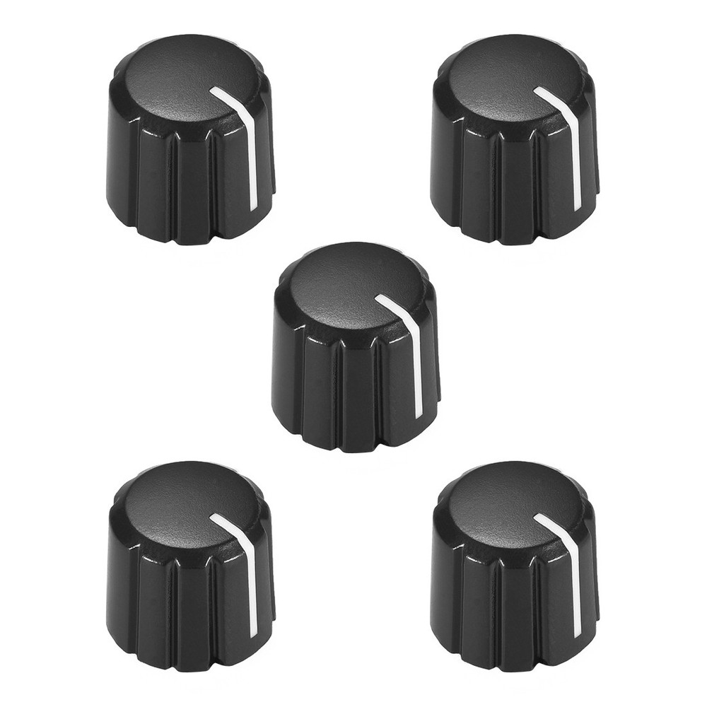 5pcs D type 6mm Potentiometer Control Knobs For Guitar Volume Tone Knobs Black