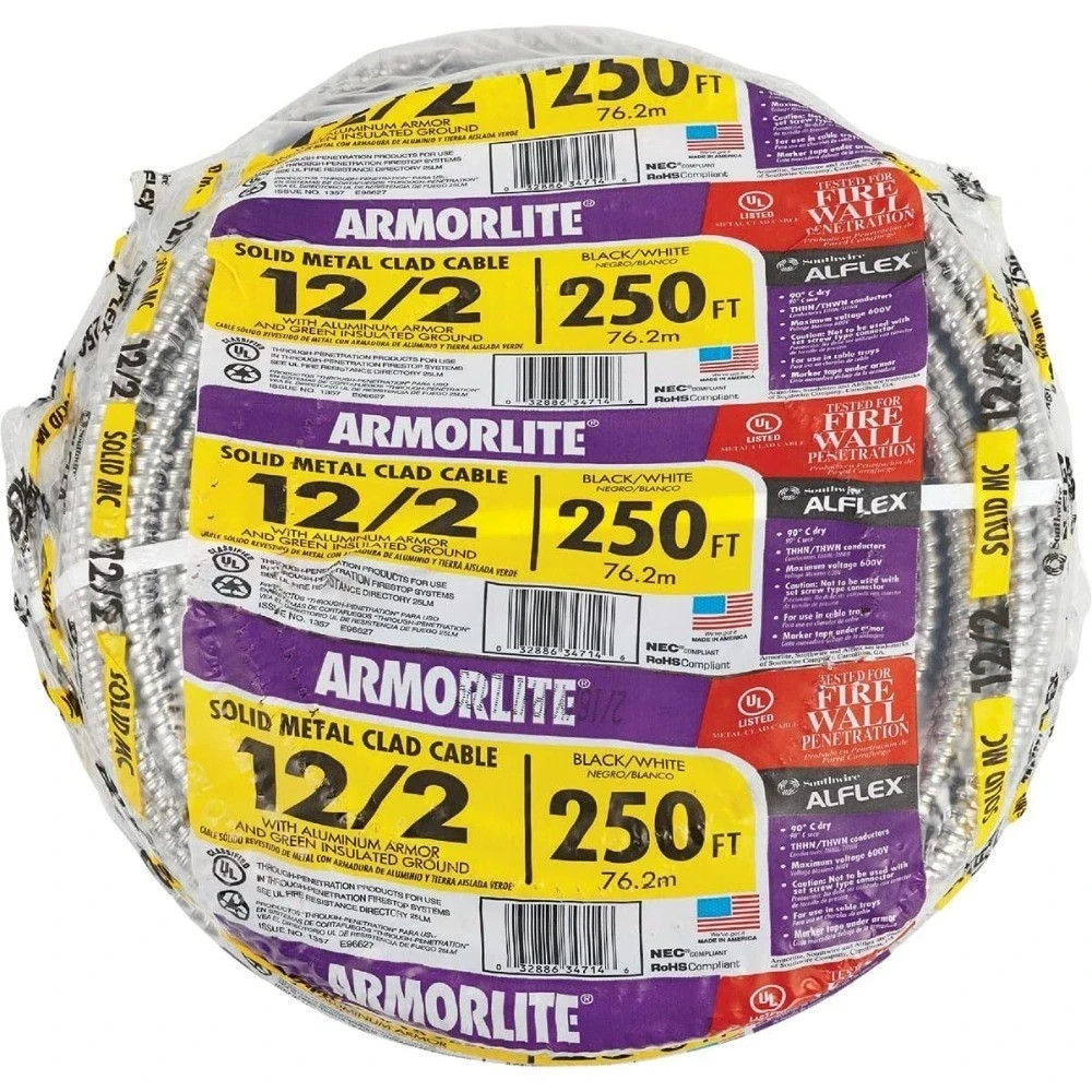 Solid Aluminum Cable Wire Southwire 250ft 12/2 Wet Hazard