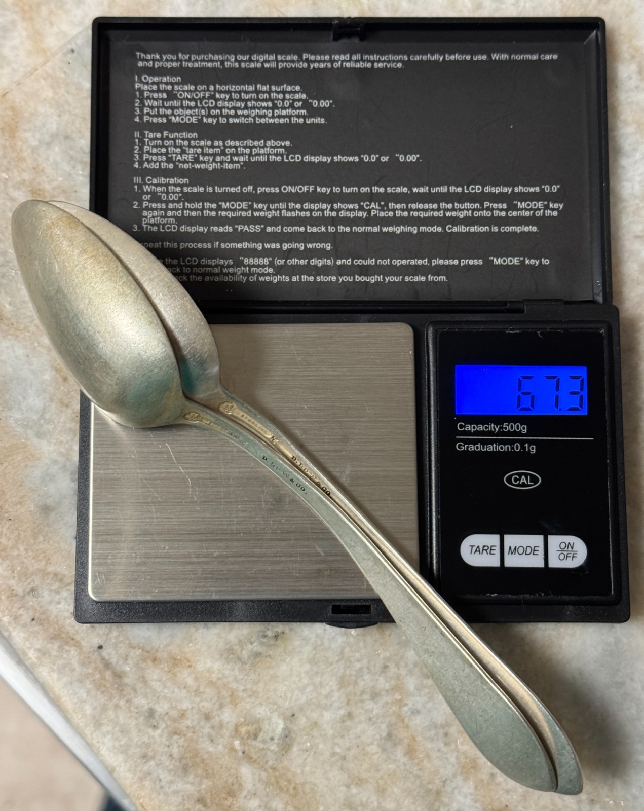 Pair of Antique sterling D. Low & Co. Spoons 7" - 67.3g