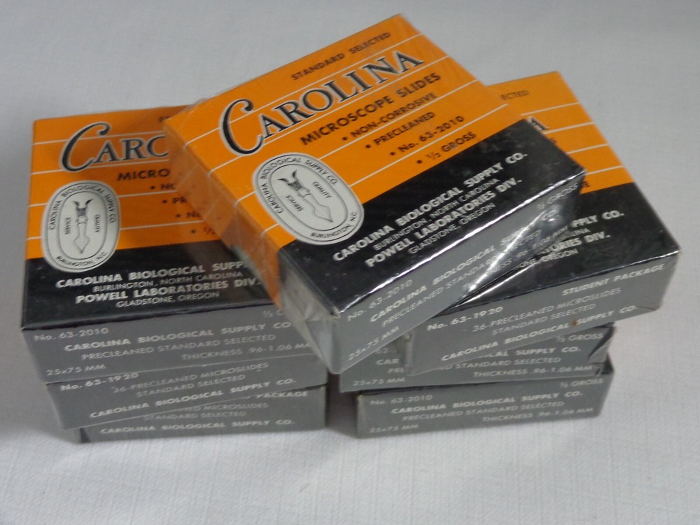 7 Unopened Boxes NOS Carolina Standard Microscope Slides #63