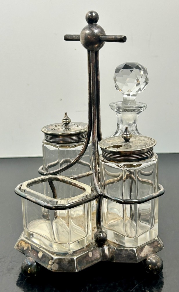 Walker & Hall Silver Plated Condiment Castor Set A1 Quality