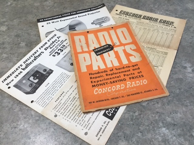 CONCORD RADIO PARTS CATALOG