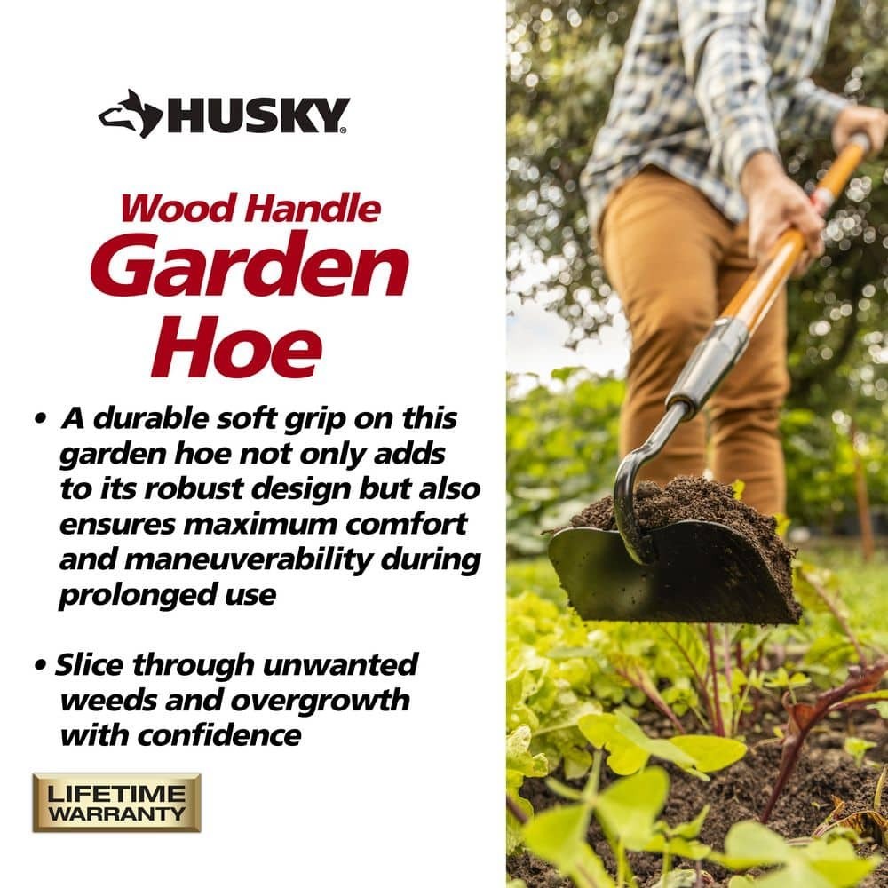 51 In. L Wood Handle Garden Hoe Outdoor Gardening Tool