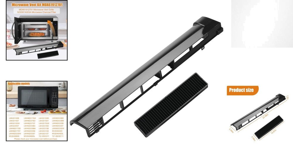 Microwave Vent Grille and Filter Replacement for LG Models - Efficient & Durable