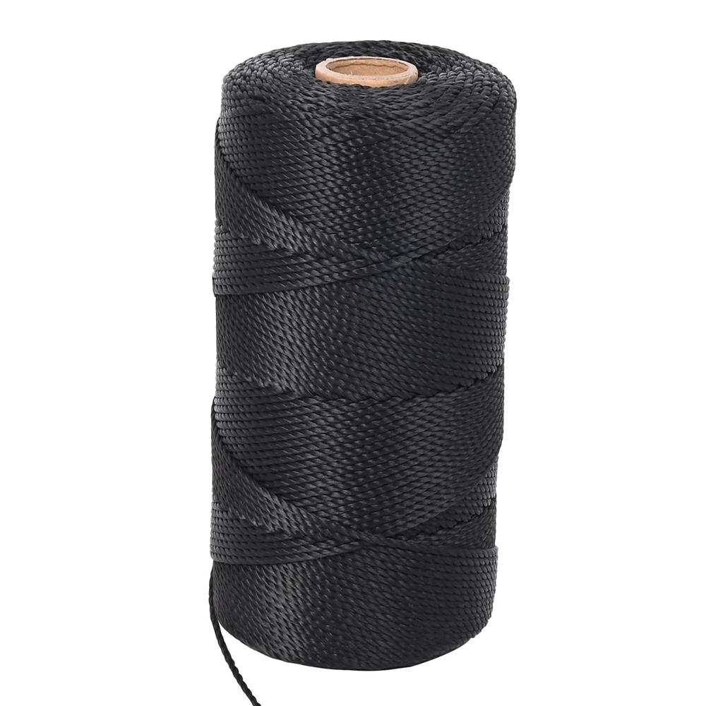Mason Line String, 1000ft 18 UV-Resistant Black Nylon String, 1.3mm Thick Dur...