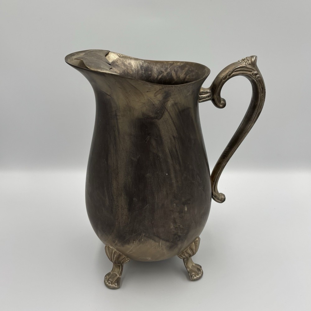 VTG E.P. Brass Silverplated Pitcher With Ice Catcher