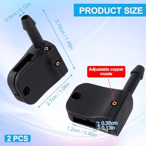 2pcs 3-way Adjustable Aimable Car Front Windshield Washer Wiper Sprayer Arm