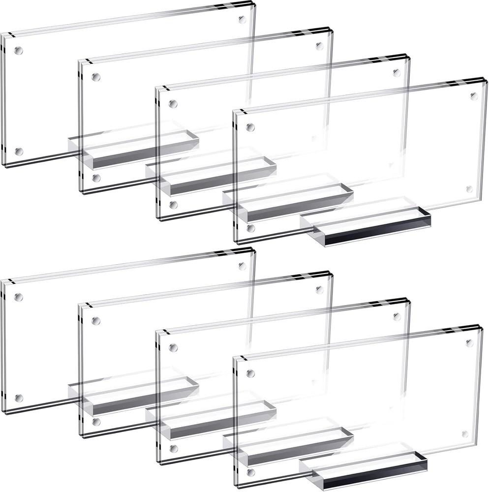 8 Pcs Dollar Bill Holder Acrylic Display Case Currency Ticket Clear