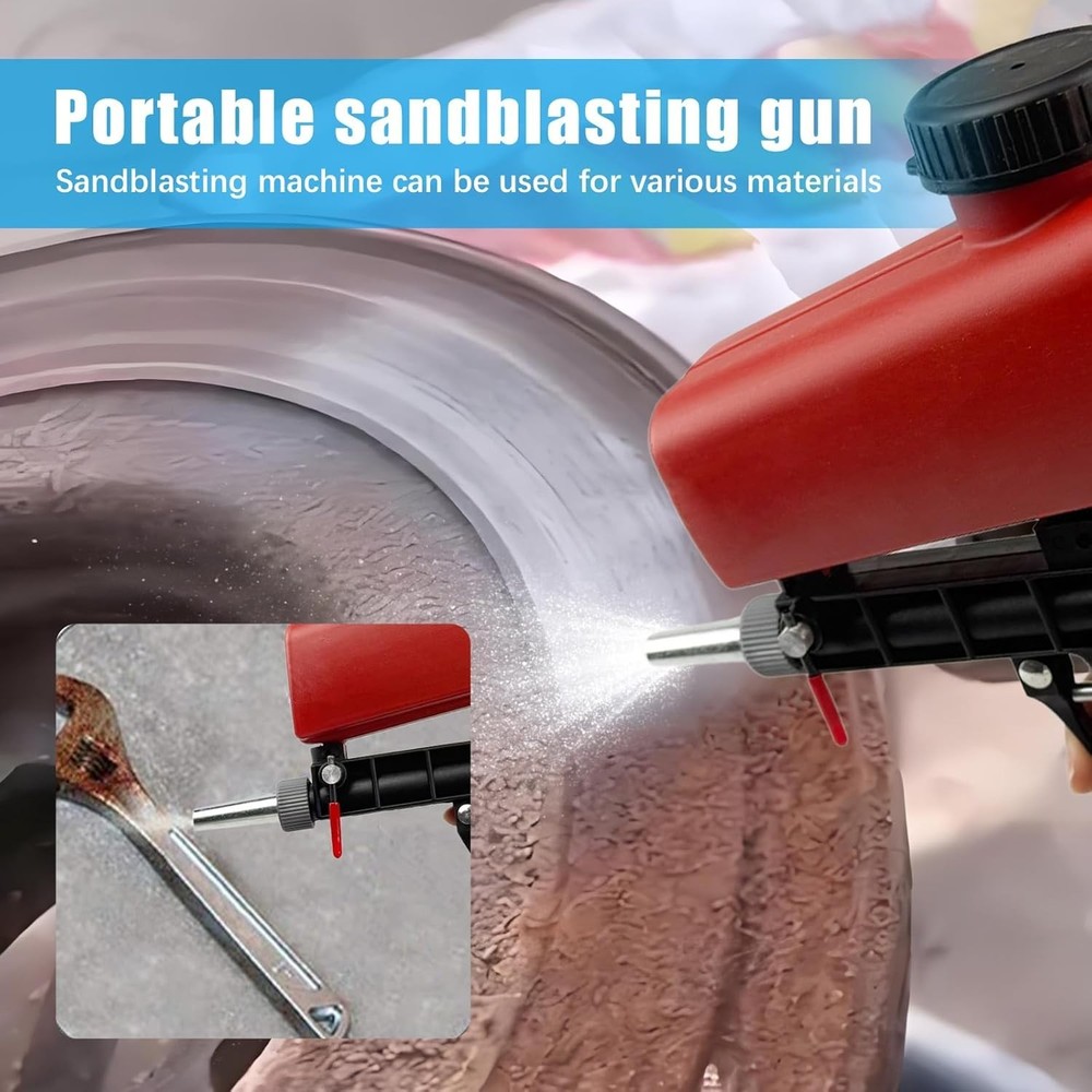 Durable ABS Pneumatic Sand Blaster for Versatile Cleaning Applications - Red