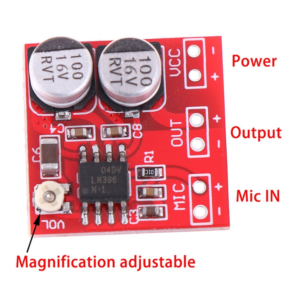 5Pcs LM386 DC4V-12V Electret Microphone Amplifier Module Board DC4V‑12V