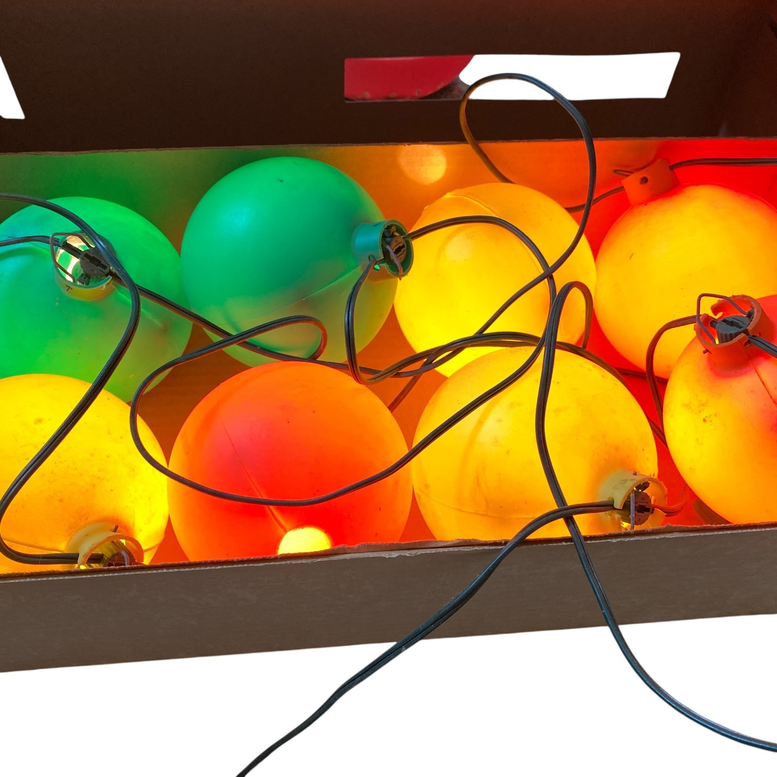 Vintage GE Party Globes 8 Light Set Indoor/Outdoor with Original Box Tested