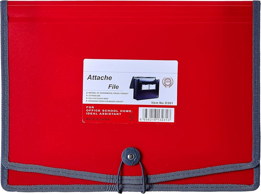 Plastic Expanding File Wallet Document Organizer with Elastic Cord &