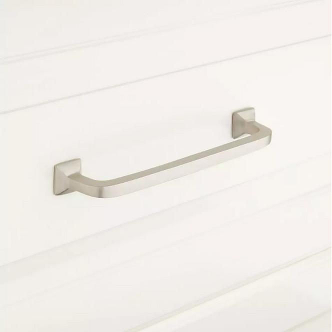 SIGNATURE HARDWARE 6" KLEIN SOLID BRASS CABINET PULL - BRUSHED NICKEL