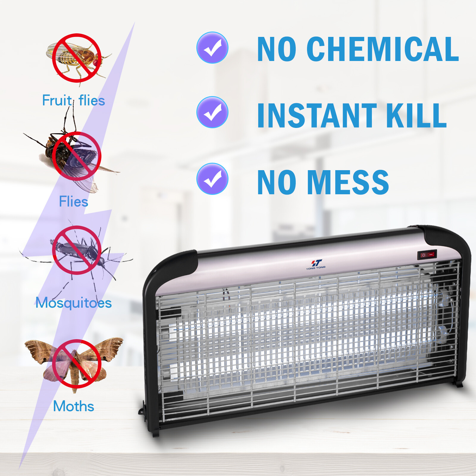 2 Pack 20/30/40W UTube Electronic Mosquito Killers Fly Pest Control Bug Zapper