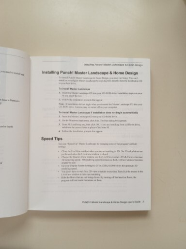 Punch Software Master Landscape Pro Home Design User's Guide Manual Only