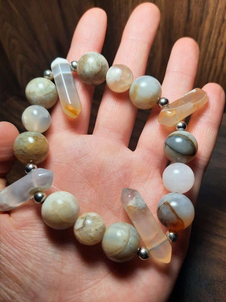 Handmade Crystal Agate bracelet (LG wrist)