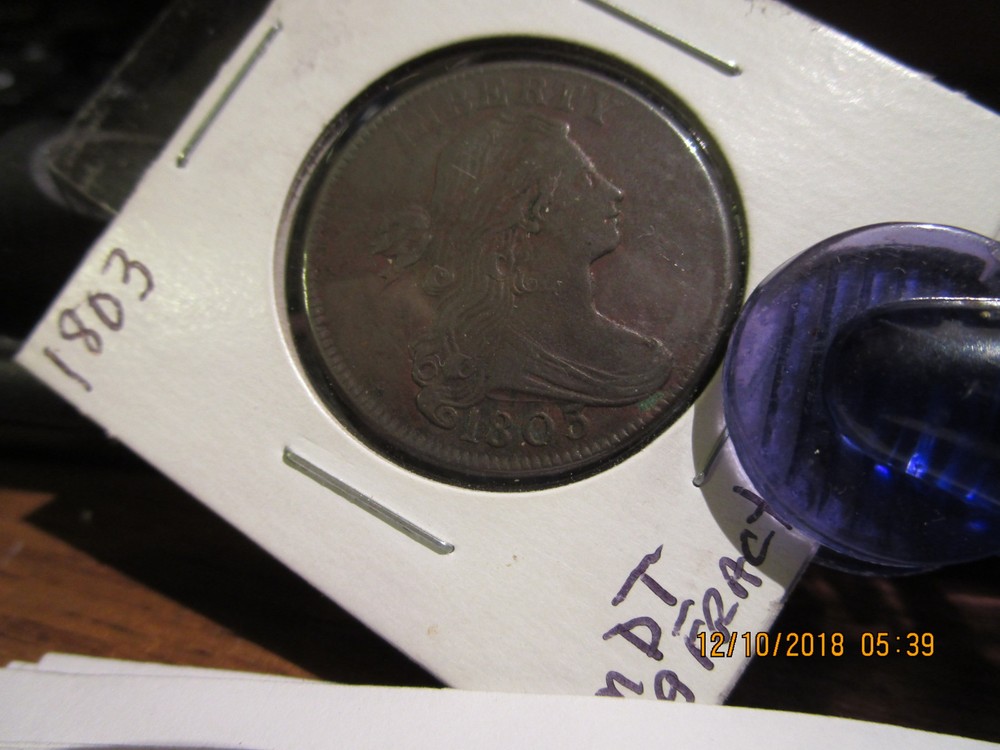 1803 Draped Bust Large Cent AU Small Date/Large Fraction