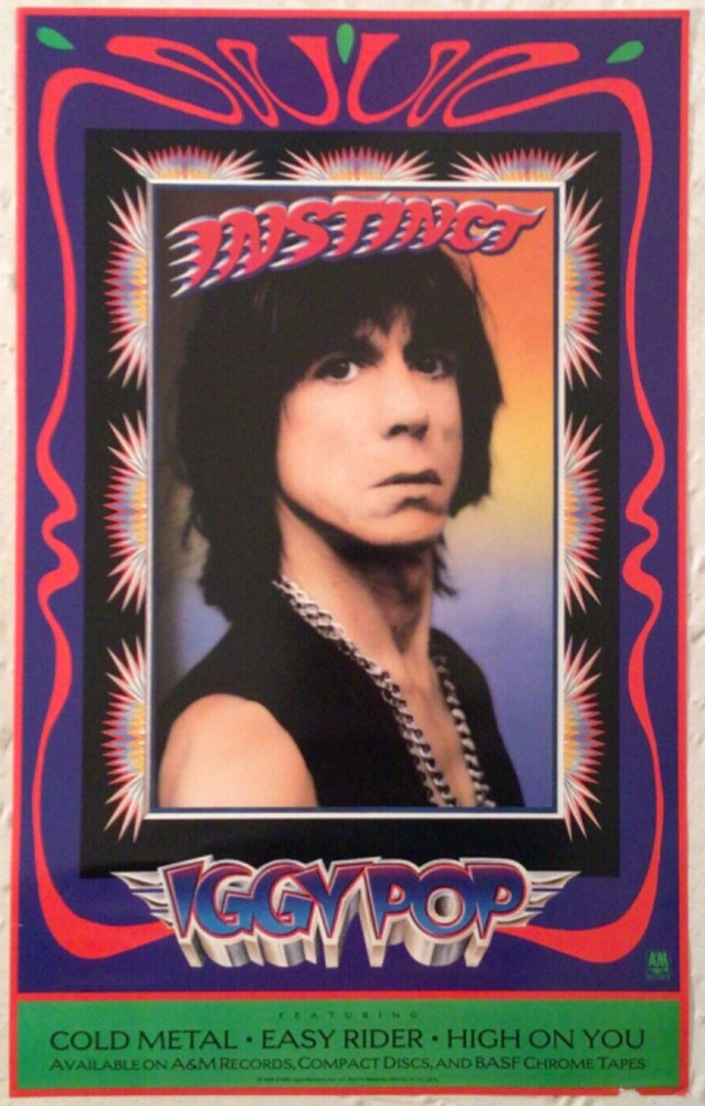 Iggy Pop 1988 Promo Poster Instinct