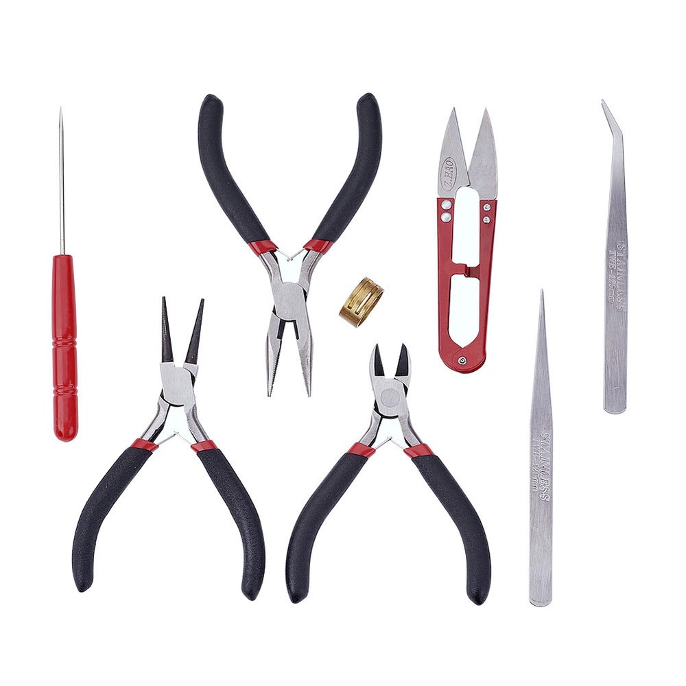 8pcs/set Beading Tool Kit Bead & Jewelry Making Bead Work Tools Beaders Package