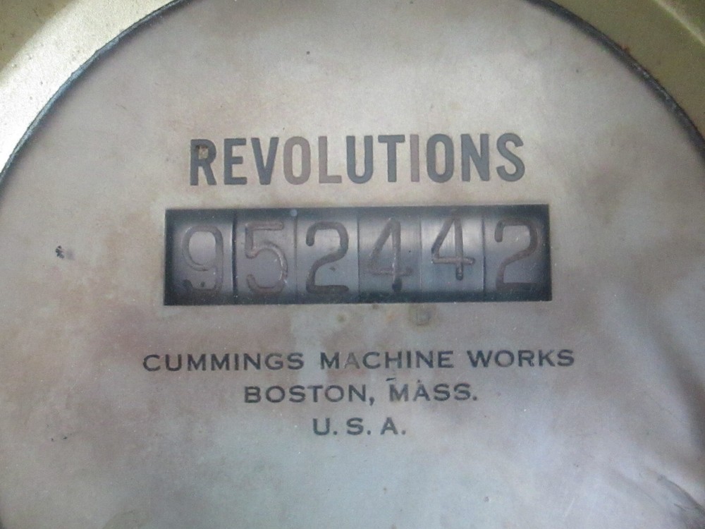 VINTAGE CUMMINGS MACHINE WORKS REVOLUTION COUNTER / MACHINE ENGINE STEAM