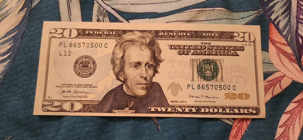 2017 $20 USD Miscut Note