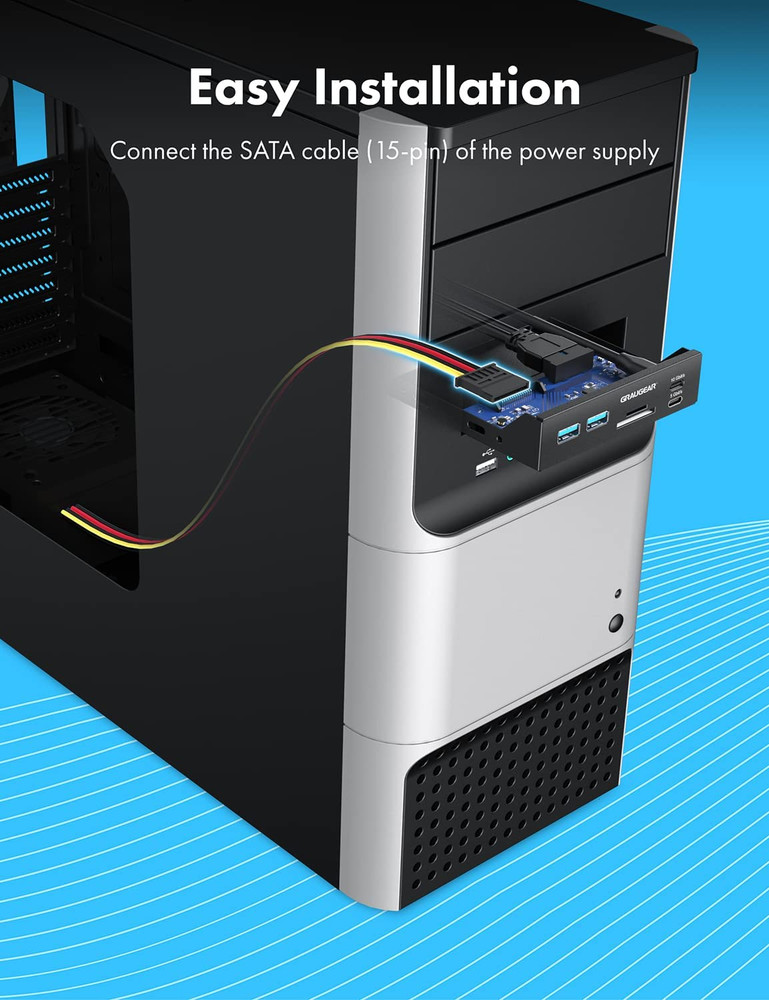 3.5 Inch Front Panel USB C Hub, Sd/Microsd Internal Card Reader, 20Gbps USB 3.2