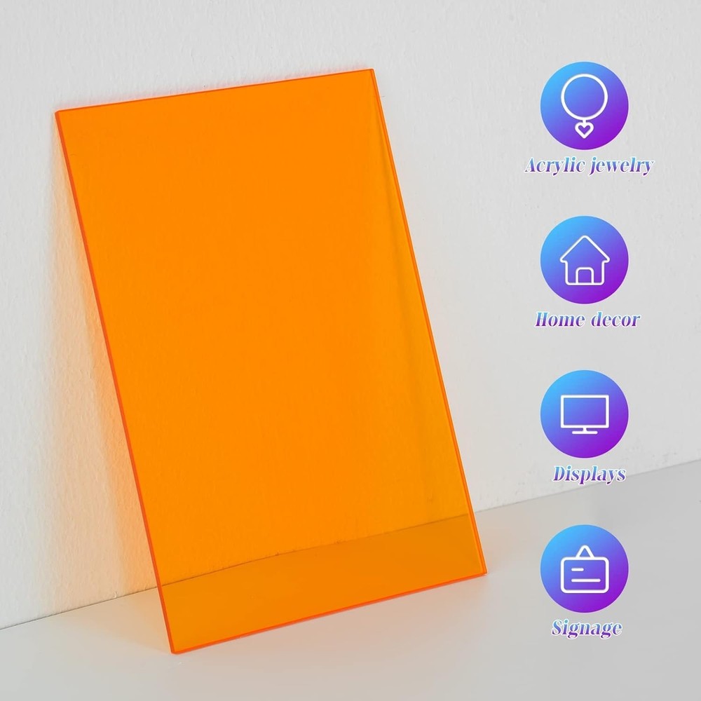 6 Pack Colored Acrylic Sheets, Translucent Plexiglass 5x7", Six Colors