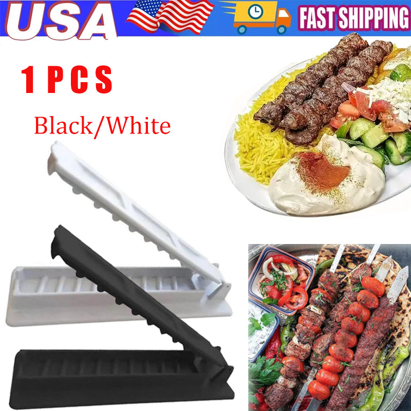 Single Row Kebab Maker BBQ Meat Skewer Press Plastic Durable Reusable BBQ Tools