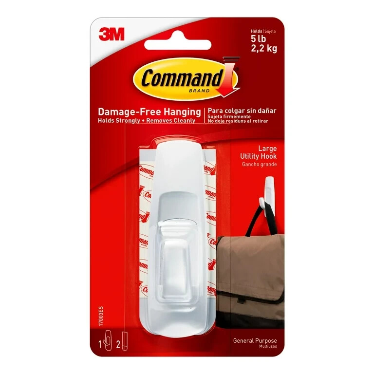 Command Large Utility Adhesive Hook 17003ES Command 17003ES 1 Pack