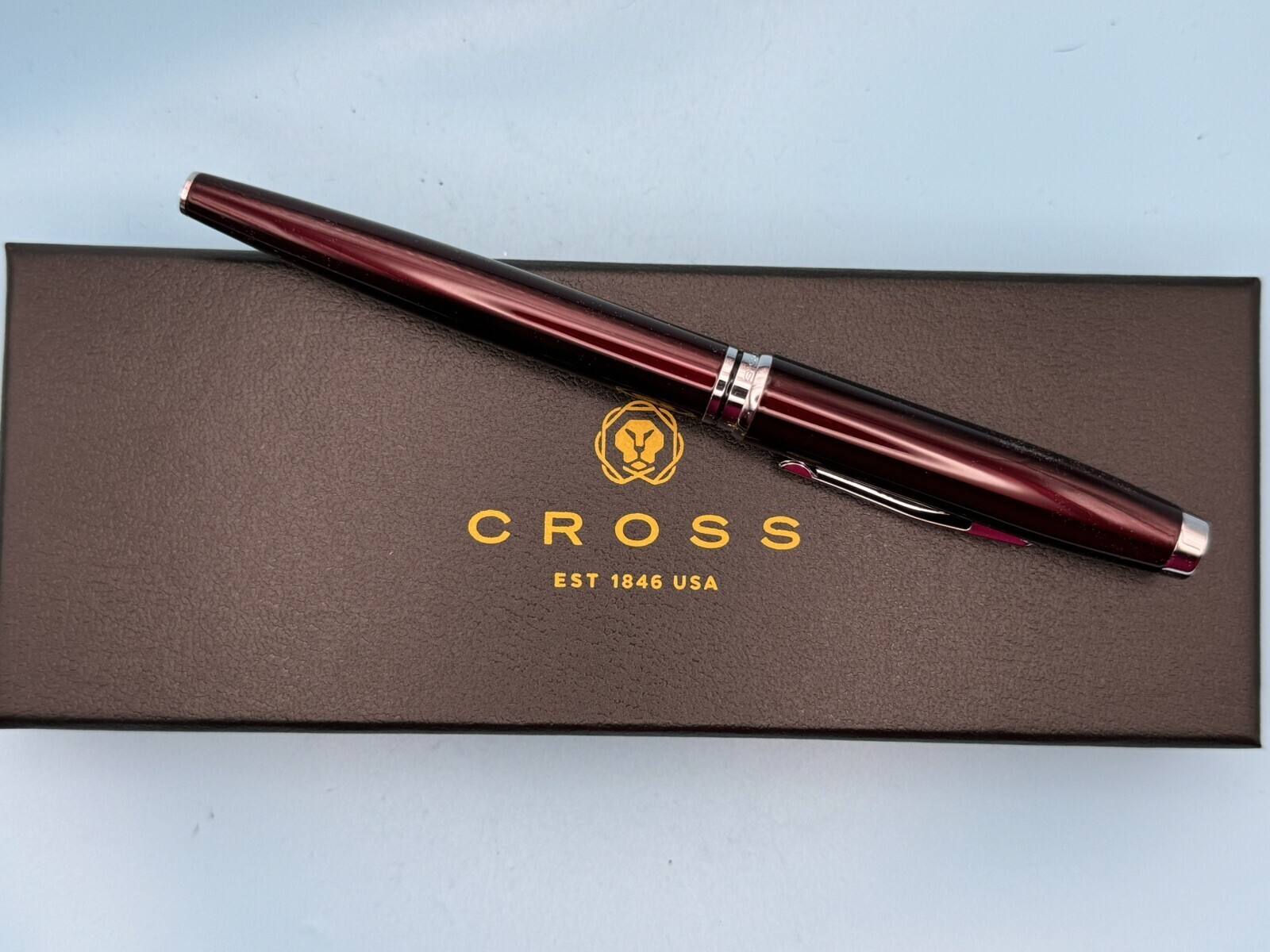 Cross Coventry Rolling Ball Pen Red Lacquer & Chrome NEW AT0665-10