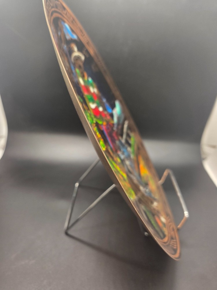 Painted Chiean Copper Decorative Plate