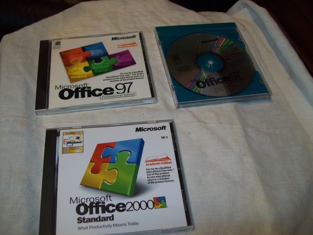 Vintage Microsoft Software Office 97 Office 2000 With Product Keys