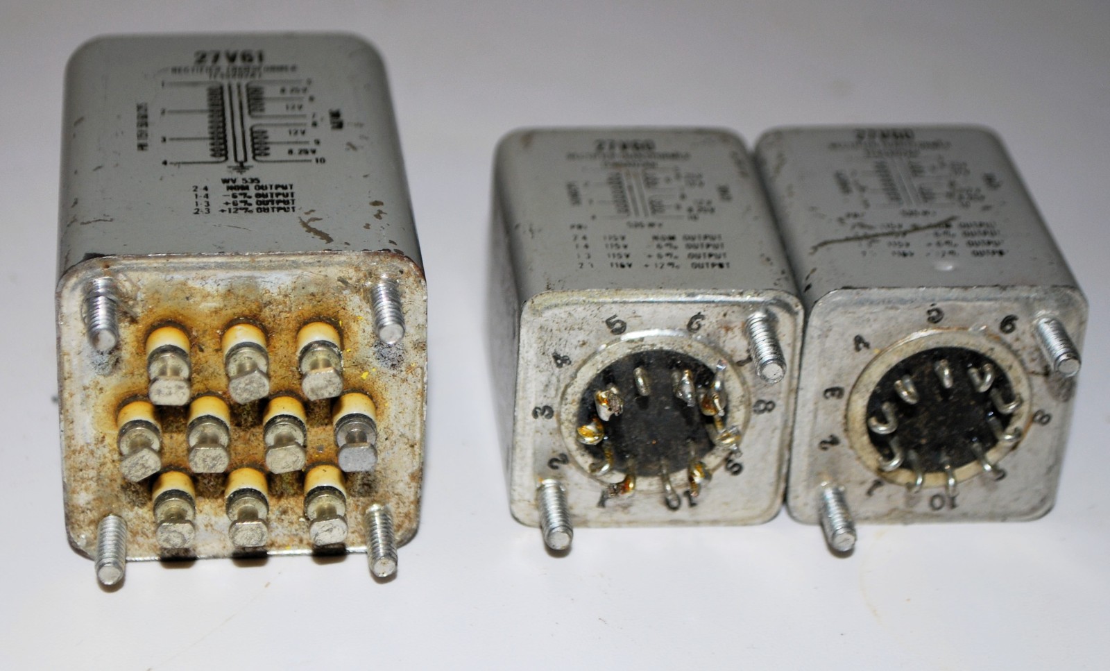 3 Vintage Thordarson Silicon Rectifier Transformers 27V60 and 27V61
