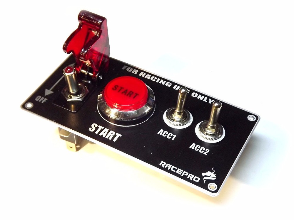 Ignition Switch Panel Push Button Engine Start 2x Toggle for Racing Car 12V